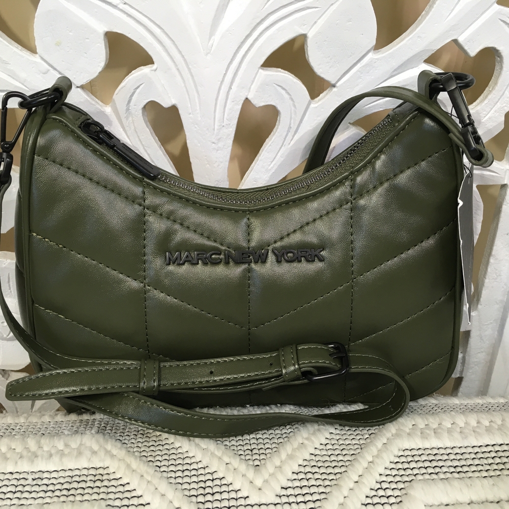 Marc New York Quilted Green Crossbody Bag